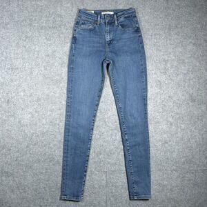 Levis 721 High Rise Skinny Denim Jeans Womens 25(24x30) Blue Light‎ Wash Stretch